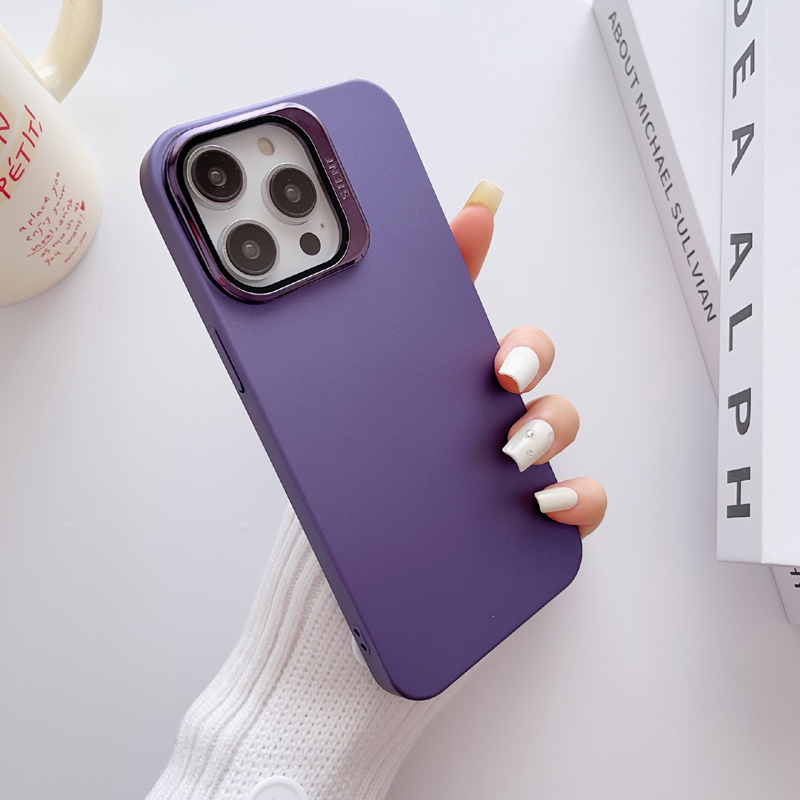 Для iPhone Phone Case Thin Cover для iPhone 14 13 12 Pro Max Phone Frosted Case с камерой подставка для невидимой линзы защитника