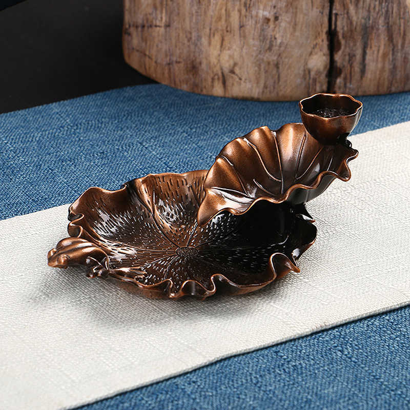 Arts and Crafts Leaf Tower Incense Ceramic Burner Fragrance Holder Backflow Censer Creative Aromatherapy Smoke Reflux Incense Stick Incense Y23