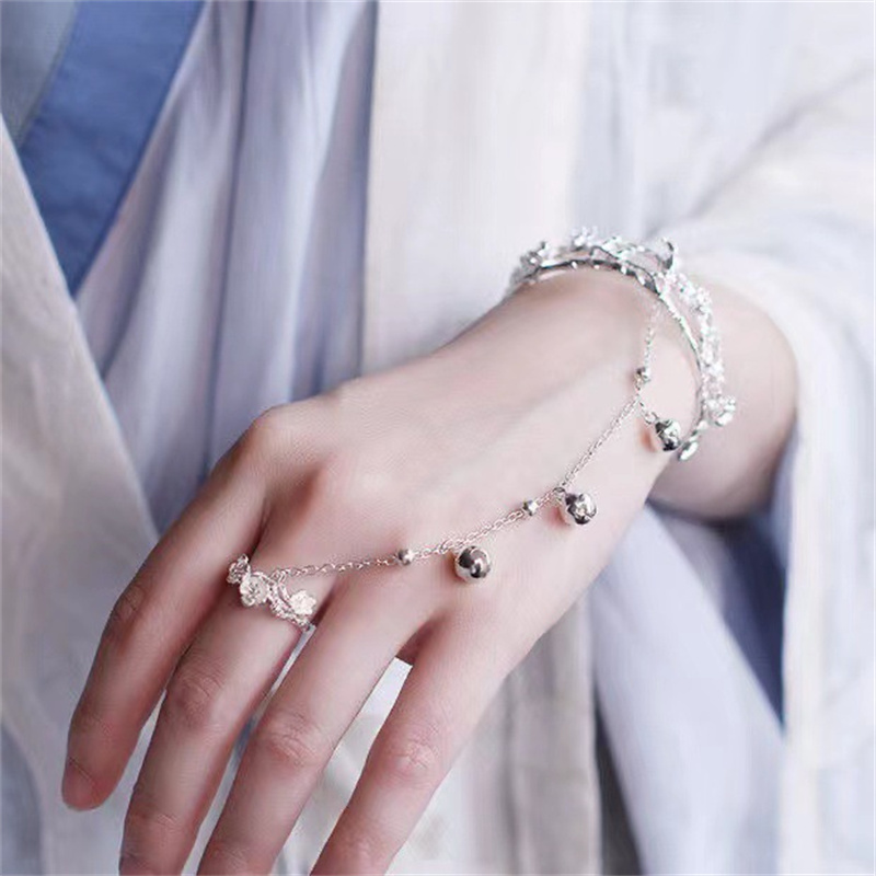 2 in 1 ancient style butterfly ring bell bracelet opening bracelets women's bracelet wedding party jewelry gift accessories dropshipping