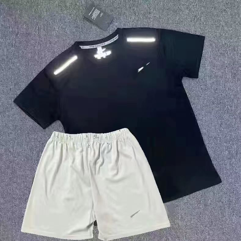 tuta da uomo estate asciugatura rapida set t shirt trapstar tuta sportiva set da allenamento studenti, set da corsa da uomo atletica leggera, abbigliamento sportivo da basket taglia asiatica M-5XL