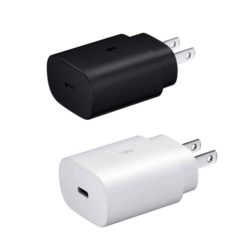 25W Type-C USB C PD Wall Charger Super Fast Charging Adapter med typ C-kabel för Samsung Galaxy S21 S20 Note 20 Obs 10 Android-smartphones