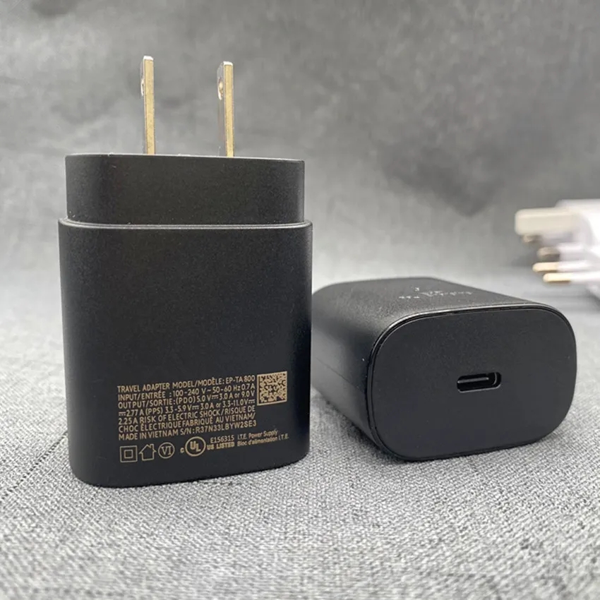 Adattatore di ricarica super veloce USB-C OEM Adattatore di alimentazione caricabatterie PD da 25 W Spina UE Note10 S20 10 S10 21 Caricabatterie rapidi smartphone Android