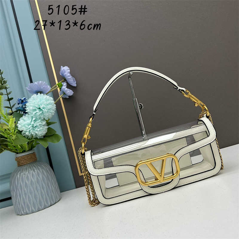 7A Bolsa de grife 2023 verão nova corrente feminina crossbody um ombro pequeno quadrado elegante e simples transparente pequeno elegante e moderno xqmh0