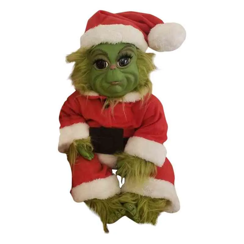 Grinch Doll Cute Christmas Stuffed Plush Toy Xmas Gifts For Kids Home Decoration In Stock #3 211223