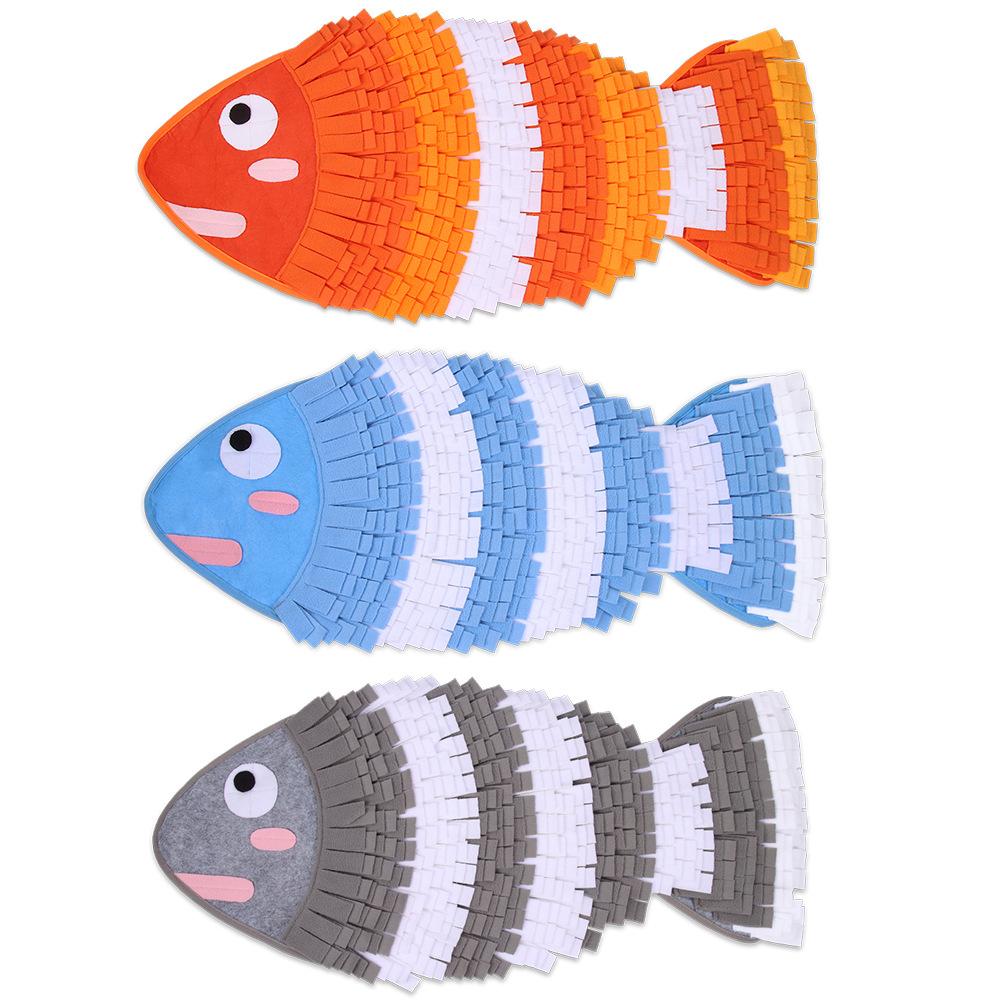 Toys Pet Toy Dog Sniffing Pad Fish Shape Food som döljer Olfactory Snuffle Mat Mat Interactive Training Carpet filt Pet Accessories