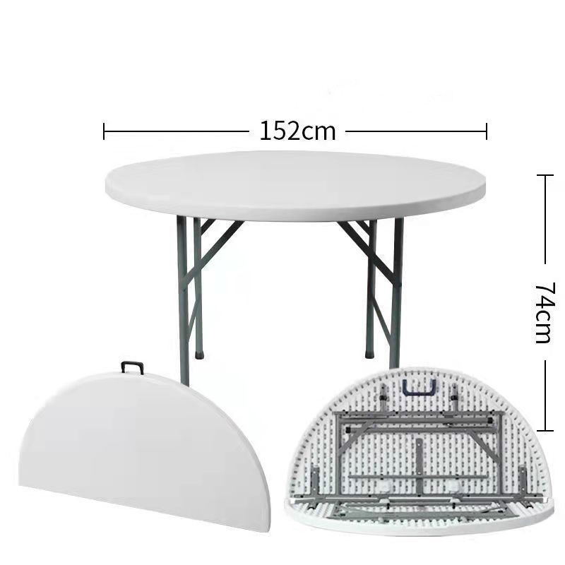 Folding Table 5FT 6FT Plastic Outdoor Wedding Party Dining Room Foldable Round Long Tables