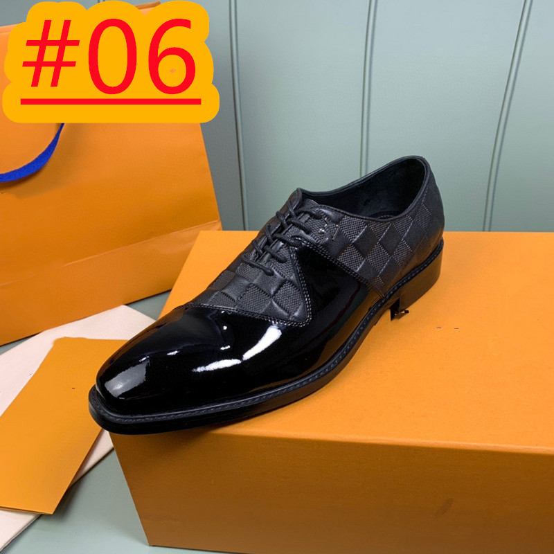 8 Style Top Quality Wedding Party Formal Dress Shoes Genuine Leather Men Black Blue Brown diamond Designer Loafers Shoes sole Brogues Slip On Luxury size 38-45