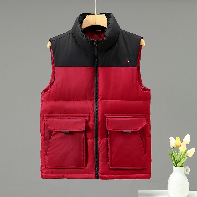 Pastels jonction veste vers le bas vêtements pour hommes hommes manteaux d'extérieur hiver chaud hommes vers le bas Parkas vestes vin rouge gilet