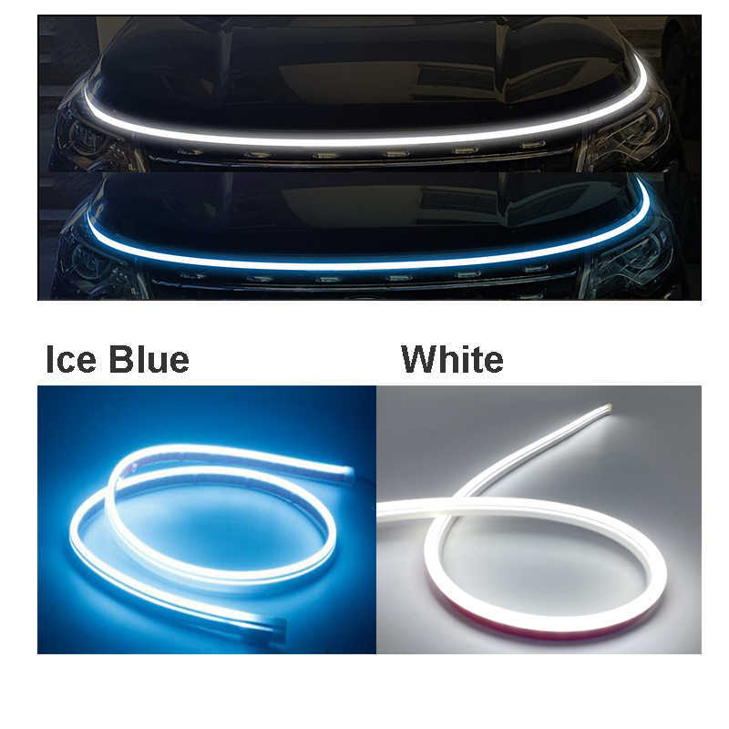 1 pièces voiture feux de jour capot bande lumineuse de type traversant Auto modifié phare avant mise à niveau étanche lumière décorative