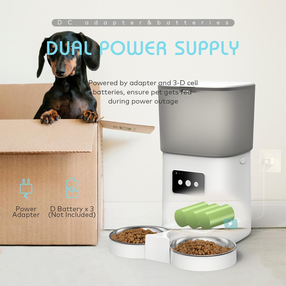 Karmienie 6L Tuya App Smart Pet Feeder Cat and Dog Food Automatyczne wir dozowywania Wolne jedzenie z zapisaniem czasu karmienia zdalnego sterowania