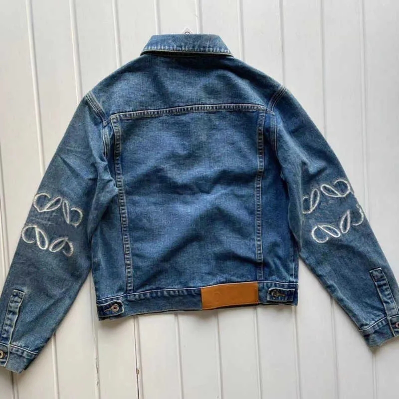 womens spring denim jacket Embroidered Letter designer outwear long sleeve coats top cowgirl clothing