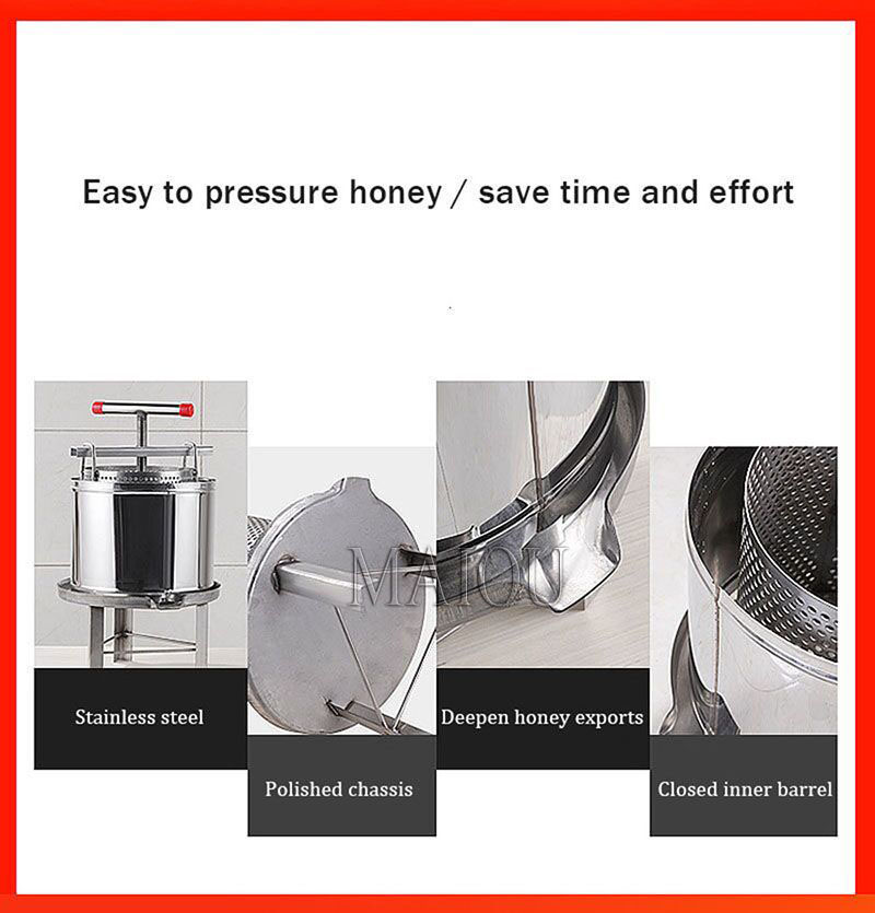 Biokeeping Equipment Honey Extractor Beewax Press Honeycomb Presser Juicing Sgar Machine Apiculture Tools Beepekeeper Supplies