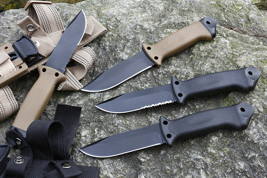 LMF II выживание Прямой нож AUS-8 Titanium Covert Point Blade Blade ручка FRN Наружное фиксированное лезвие тактические ножи с кидексом