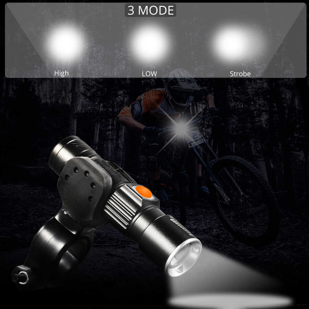 Lumières de vélo 3 en1 8000 Lumen Bicycle Light Set USB LED rechargeable étanche à zoom super vif Light arrière Light MTB Bike Light P230427