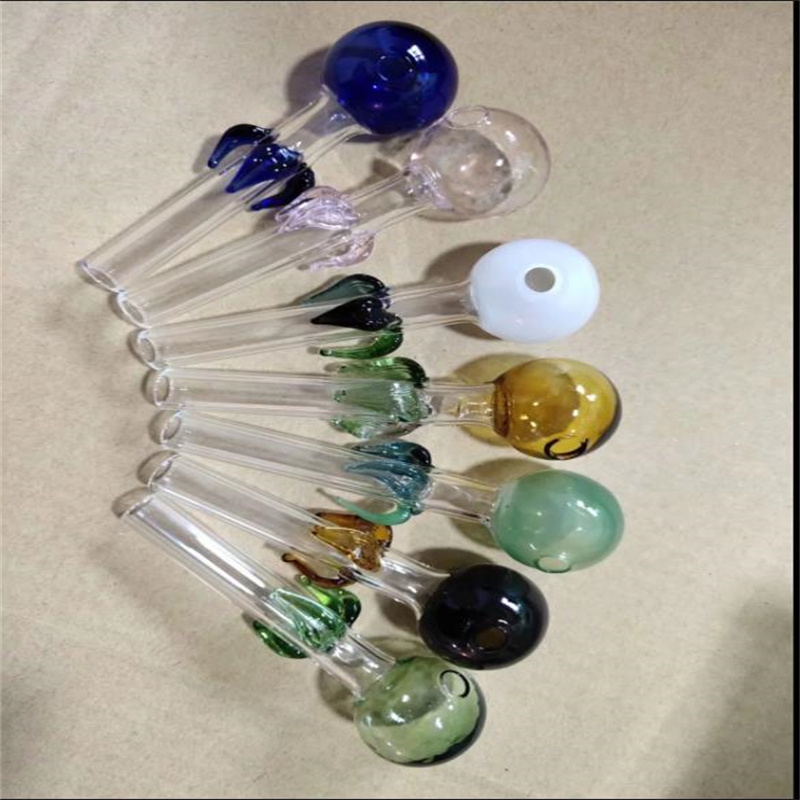Fabrication de pipes en verre Narguilé soufflé à la main Brûleur de verre à bulles de pétales colorés
