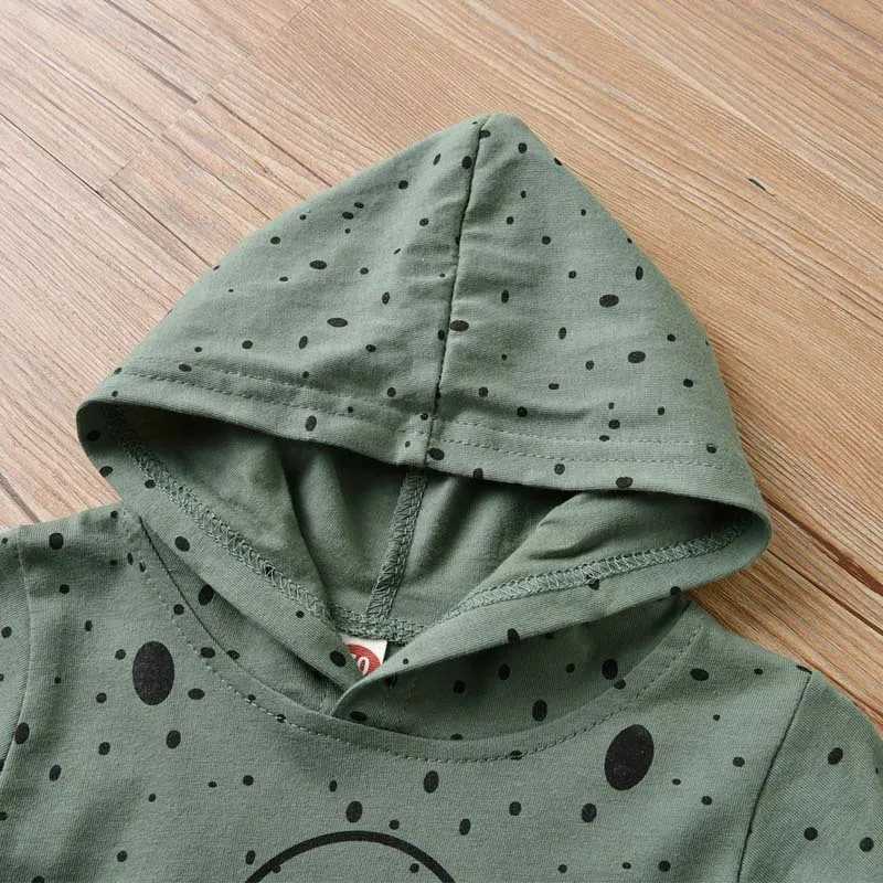 Clothing Sets Newborn Baby Boy Girls Long Sleeve Army Green T-shirt Hooded Tops baby clothes boy