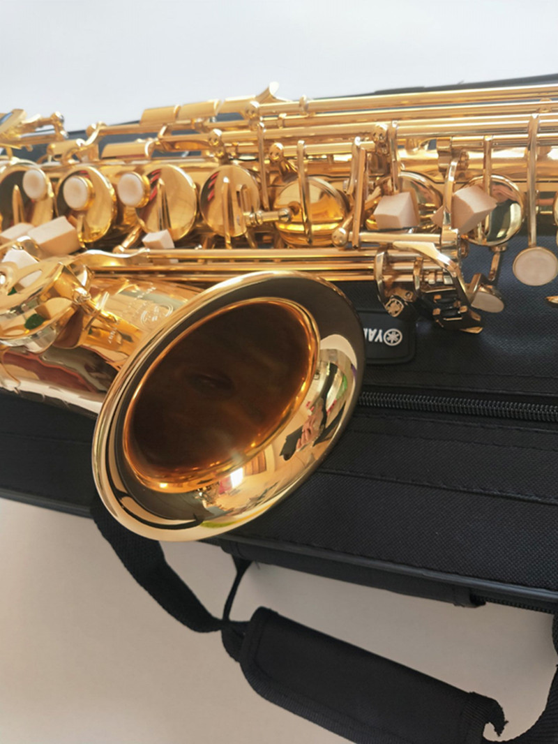 New Alto Saxophone YAS-62 Gold Key Super Musical instrument High Quality Electrophoretic Gold Sax Mouthpiece Professional