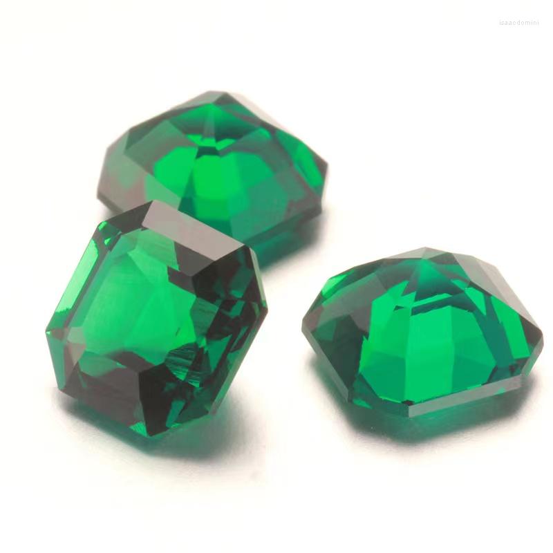Loose Gemstones Tower Shaper 0.5-1.75ct Lab Grown Emerald Stones Hydrothermal Green For Diy Jewelry Making Rings
