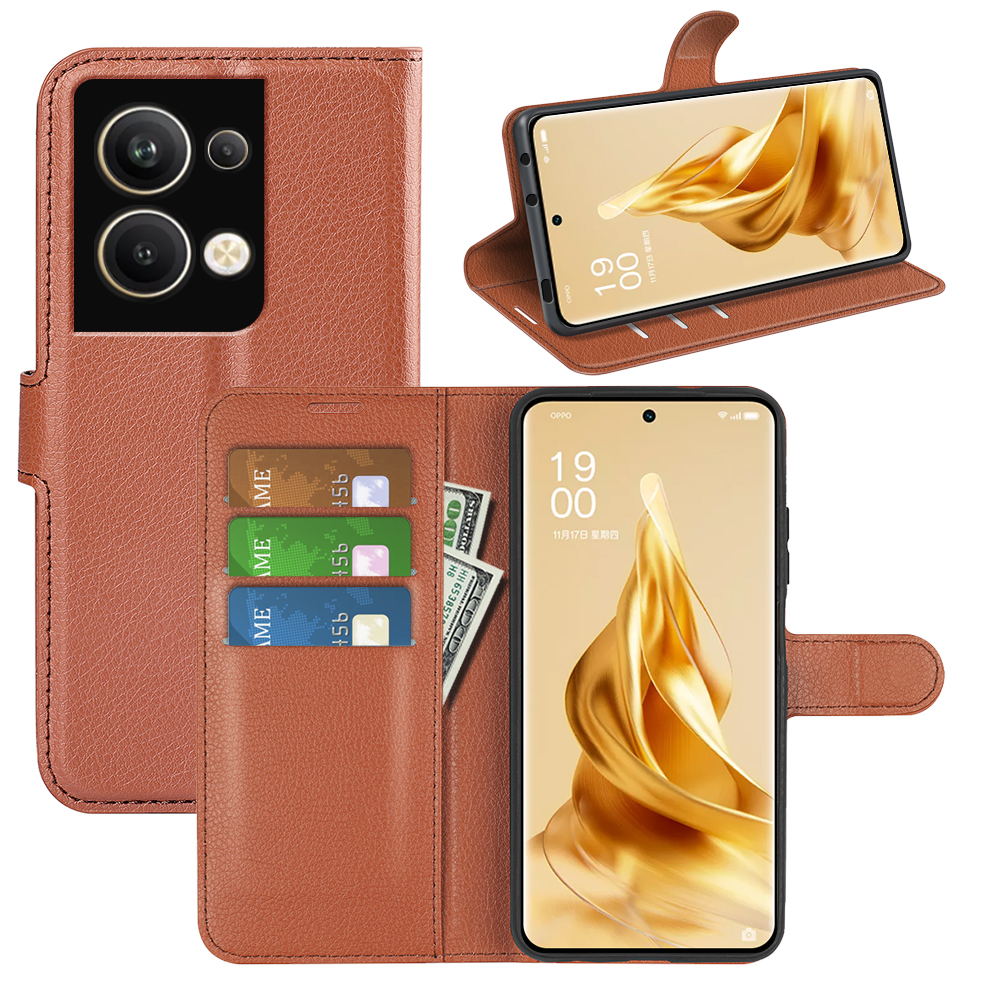 Casos telefônicos para o Oppo Reno 9 8t A1 A17 A57 A77 A58 A55 Realme 10 C35 C33 Pro Plus 5G 4G Lychee Wallet Case Case Leather