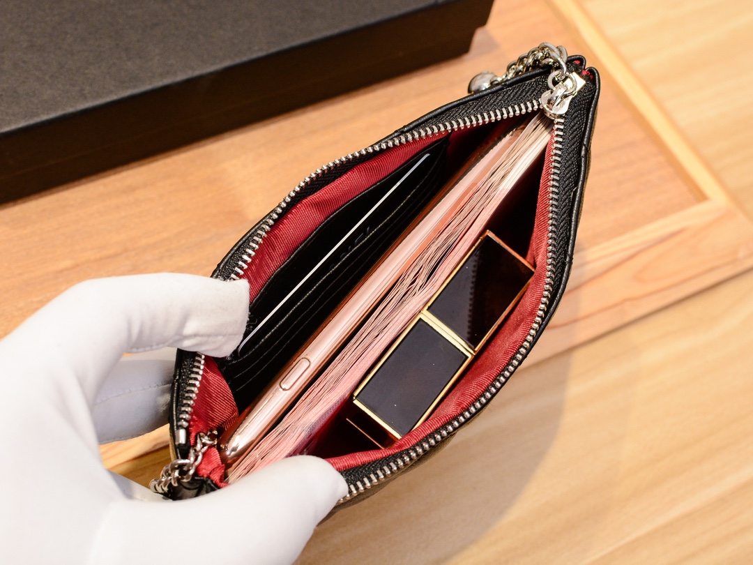 CC Designer Fashion Bag New Women's Luxury Wallet Folding Card Bag Top Designer Passpås Pure Sheepskin Clutch Coin Bag