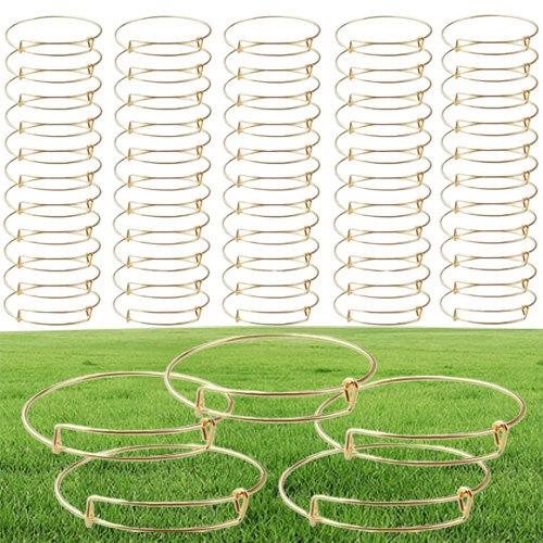 Bangle 60 шт. Расширяемые браслеты для женщин с высоким полированным винтажным стилем регулируемого проволочного браслета