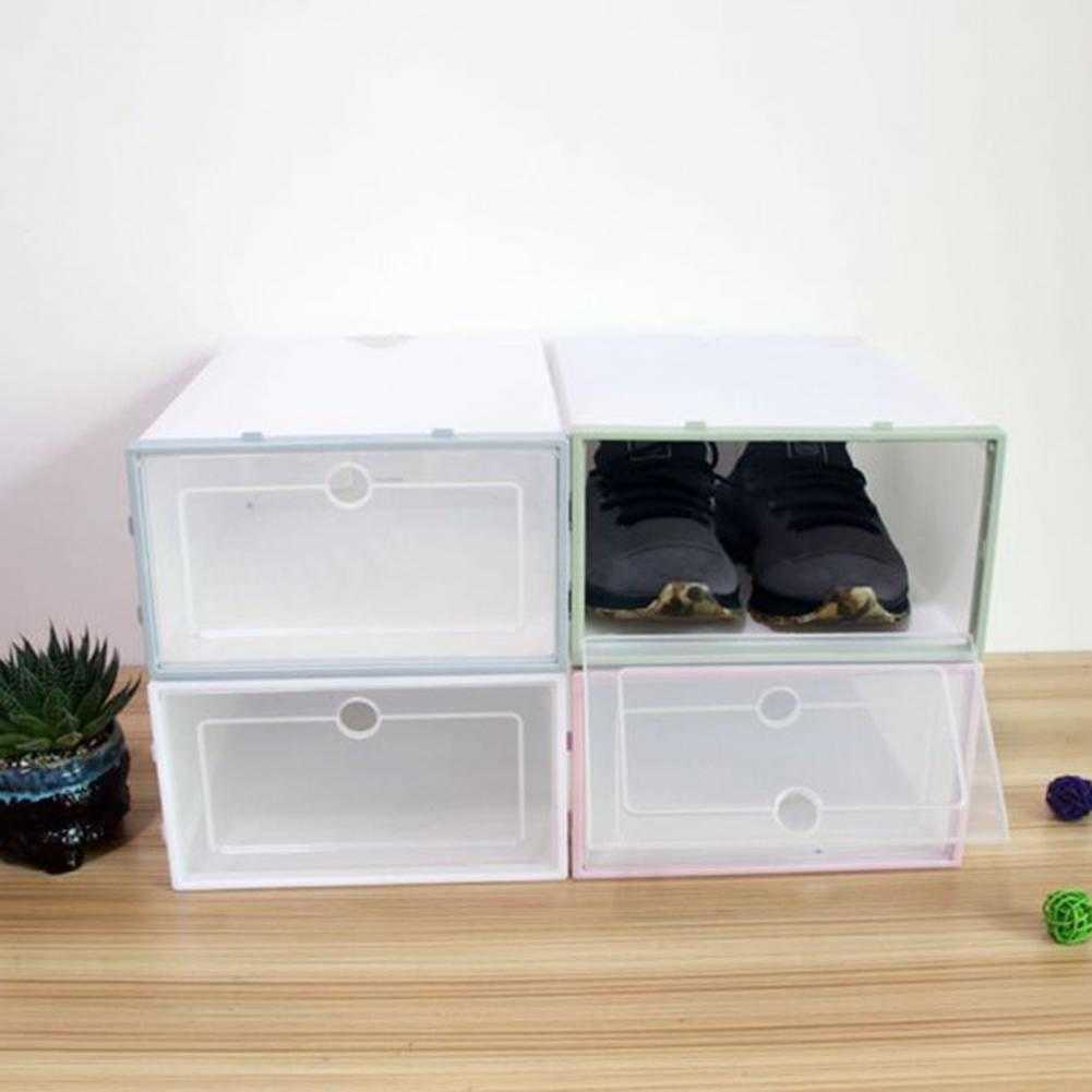 Aufbewahrungsboxen Mülleimer Organizer Schuhhalter transparent leicht PP durchsichtiger Kunststoff stapelbar für Zuhause W0428