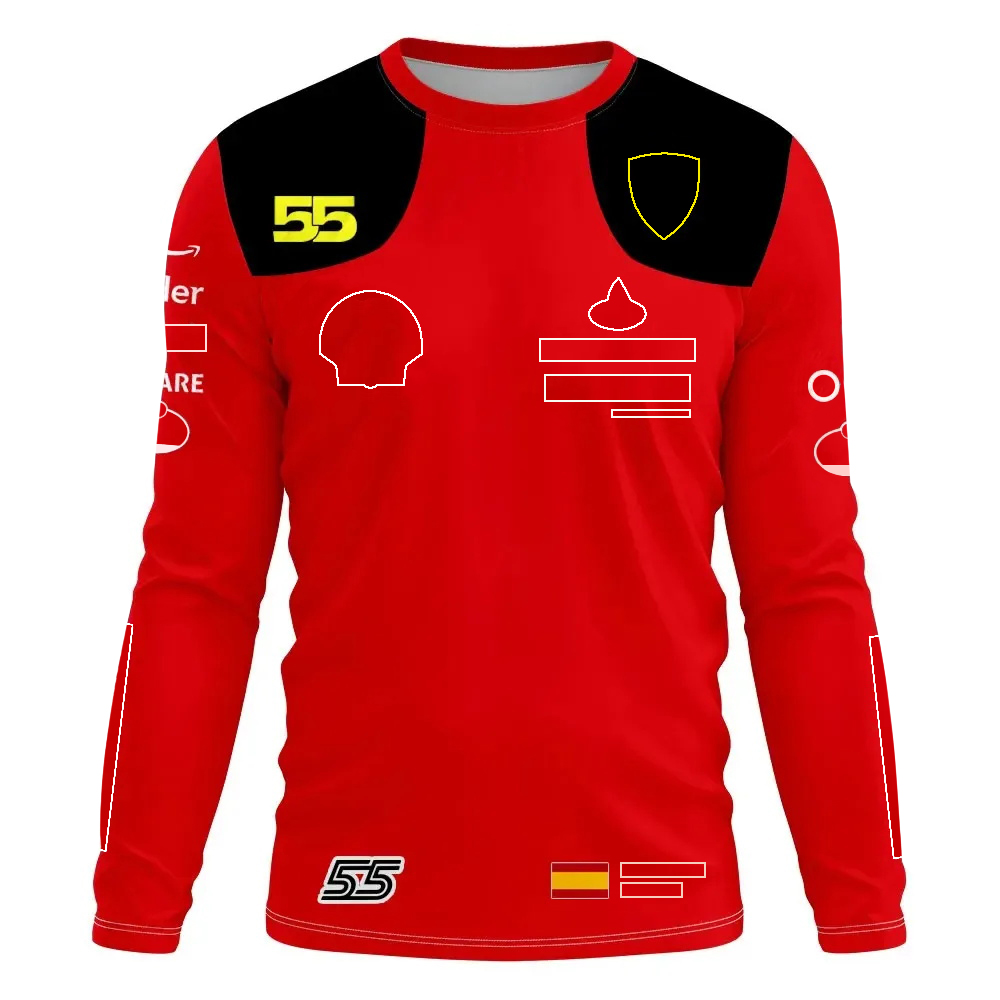 2023 Nouveau F1 T-shirt à manches longues Formule 1 Team Racing T-shirt Jersey Summer Sports extrêmes Hommes T-shirt Pilote Fans T-shirt Race Tops