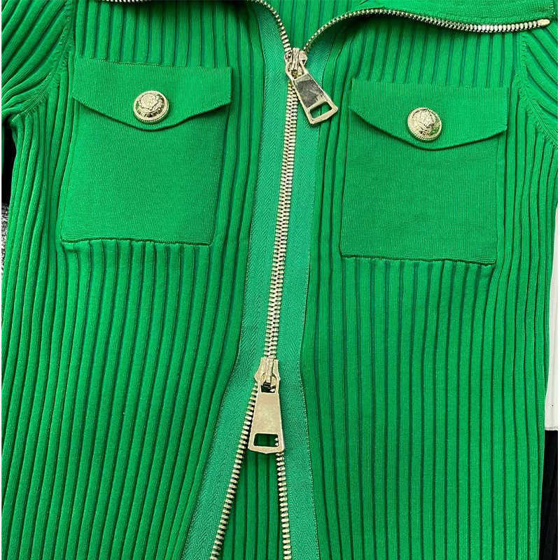 مصممة للسترات للسيدات الفاخرة Bal bal kninated Zipper Label Short Long Cardigan Cardigan Women’s Vervament Coat Top 2022 New DRFW