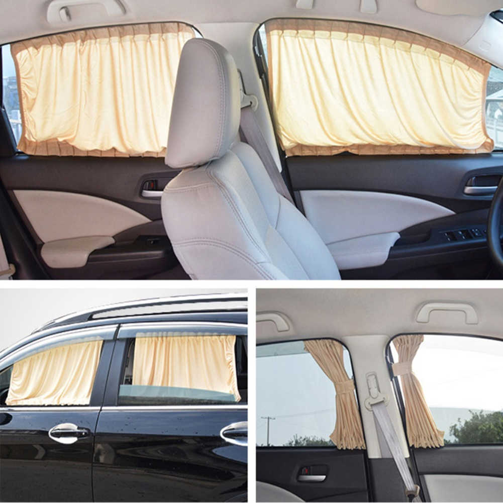 New 50cm Car Sun Shade Side Window Curtain Auto Foldable Uv Protection Accessories Black Pure Cloth Auto Accessories