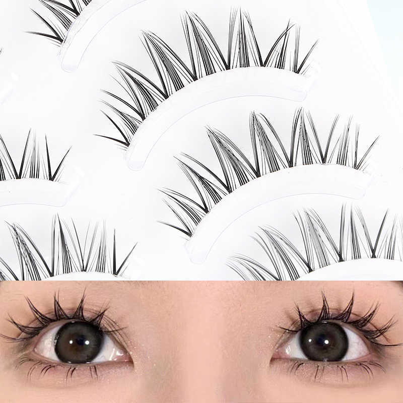 False Eyelashes Anime Eyelash Transparent Stalk Invisible Band Manga Lashes Natural False Eyelashes Makeup Z0428