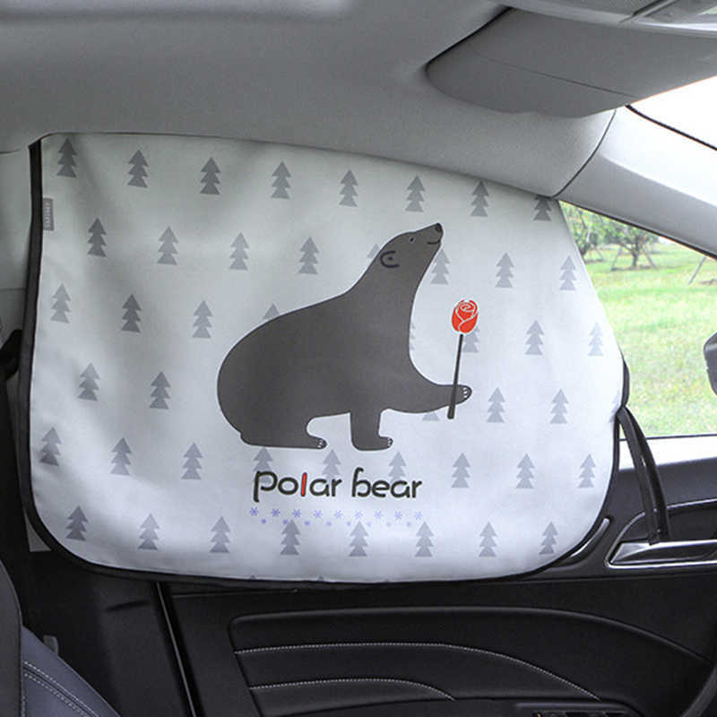 Nieuwe auto Sun Blind Cover Anti-UV gordijn zijraam Sunshade Baby Kid Leuke cartoonauto-styling