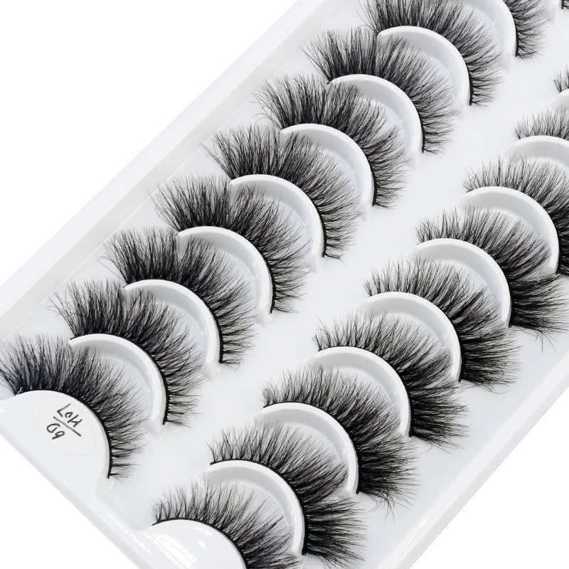 False Cils es 3D Faux Vison Faux Cils Naturel Messy Crisscross Cils Wispy Fluffy Faux cils Extension Maquillage des yeux faux cils Z0428