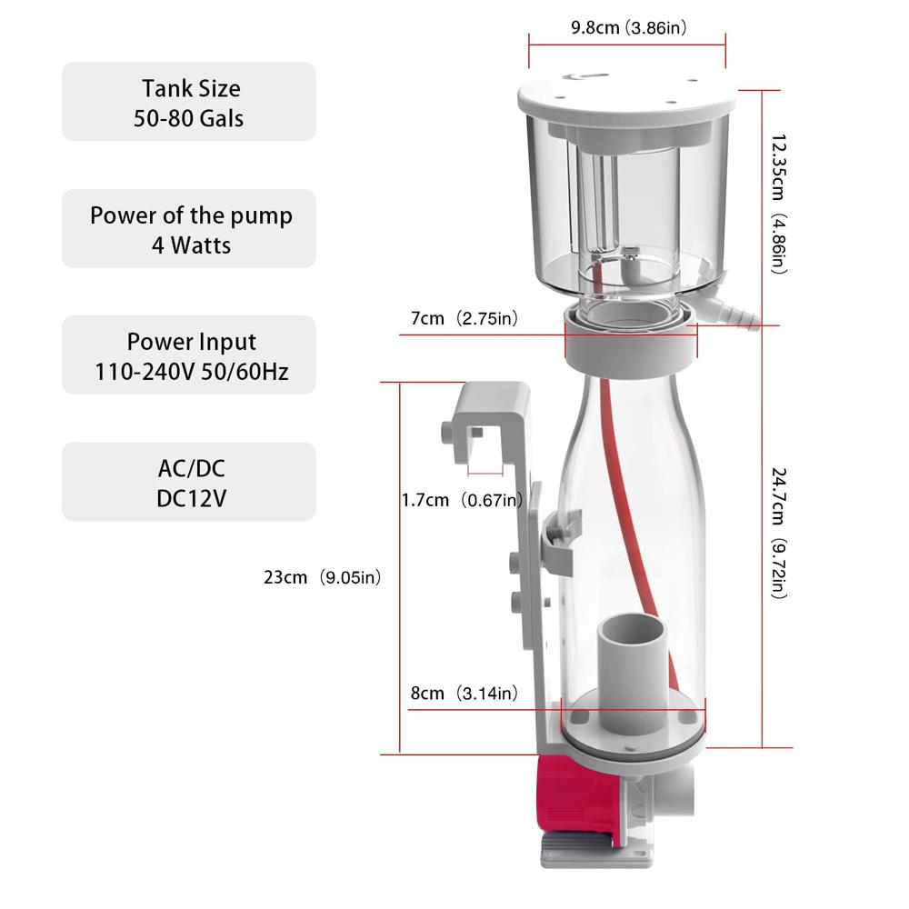 アクセサリーSEA MAGTOOL SAME NANO DC PINWHEEL PUMP PRETEIN SKIMMERS SUMP PRETEIN SKIMMER for Saltwater Marine Coral Reef Aquarium Fisk Tank