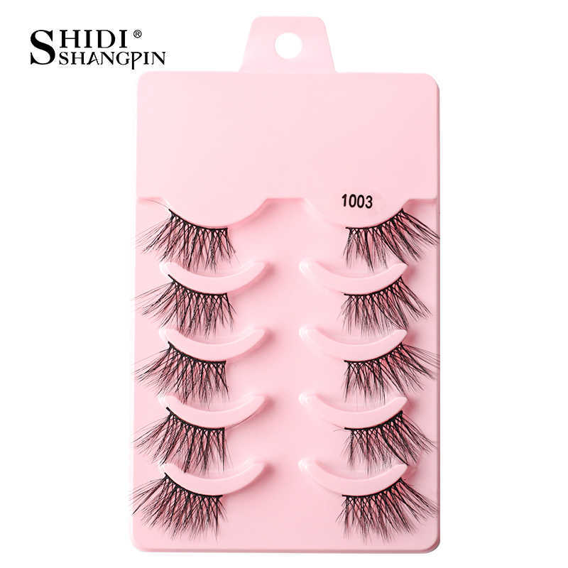 FALSE ESHELASHE 5 пар половины ресниц 3D Faux Mink Natural Long Fluffy Eshies Makeup Cils Оптовые поддельные ресницы для норки Z0428