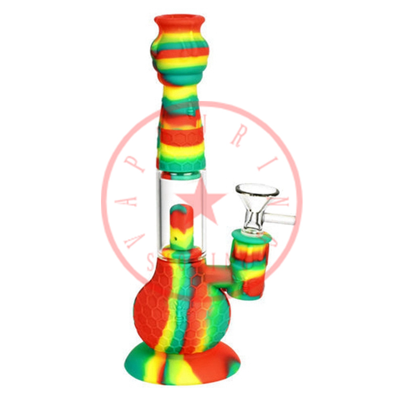 Kit di tubi bong fumatori in silicone colorato nido di vespe Kit portatile innovativo narghilè da viaggio gorgogliatore filtro tabacco imbuto cucchiaio ciotola piattaforme petrolifere supporto pipa ad acqua