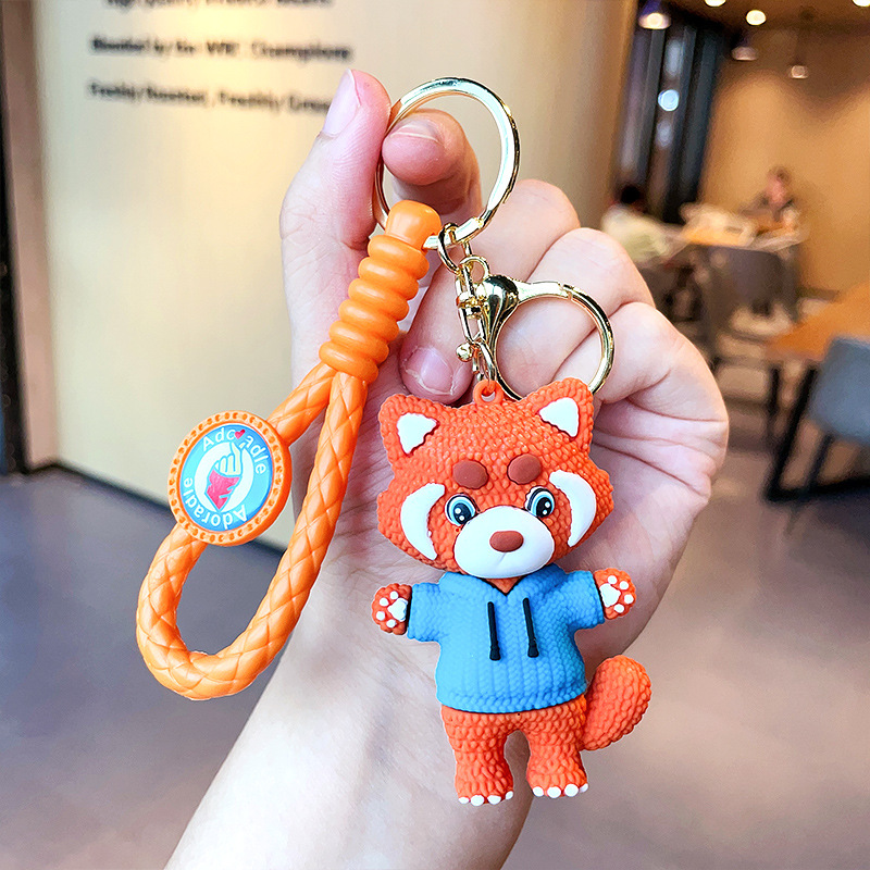 Cute Little Raccoon Bear Network Red Keychain Bag Pendant Car Keychain