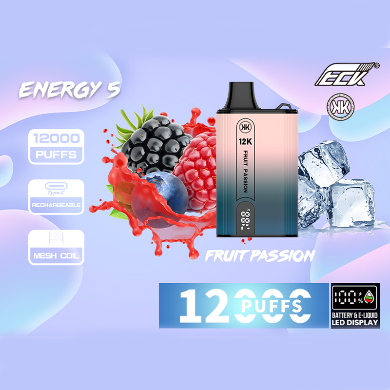 Original ENERGY 5 KK ECK 12000 Puff 12k vapes bouffée jetable 10000 cigarettes électroniques rechargées barre Raz double bobine de maille capacité de 20 ml huile sans fuite grosse bouffée 9k 12k énorme Vapo