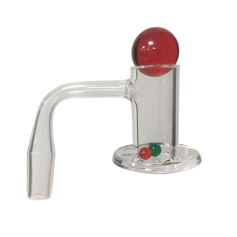 Mélangeur Style Quartz Banger Nail Set Plateau inférieur avec capuchon Carb Ball et Spinner Terp Pearl Bead Bangers 14mm 90 degrés Rigs pour conduites d'eau Bubbler Hookahs Bongs