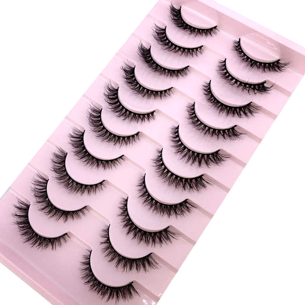 False Eyelashes Nouveau es 3D Faux vison cheveux Faux cils naturel désordre cils entrecroisé vaporeux moelleux cils Extension outils de maquillage des yeux Z0428