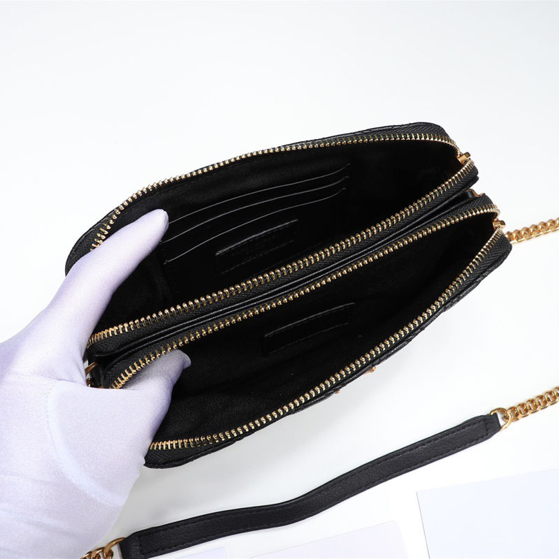 Designer-Umhängetasche mit Doppelreißverschluss für Damen, klassische Umhängetaschen, Handtaschen, luxuriöse Damentaschen, Leder-Damenhandtaschen, modische Umhängetasche, Mini-Damenhandtasche