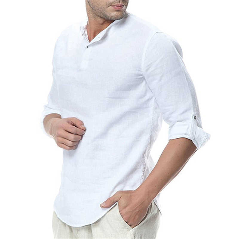 Chemises habillées pour hommes SIPERLARI Chemises à manches longues pour hommes Coton Lin Décontracté Respirant Chemise confortable Style de la mode Solide Chemises pour hommes en vrac P230427