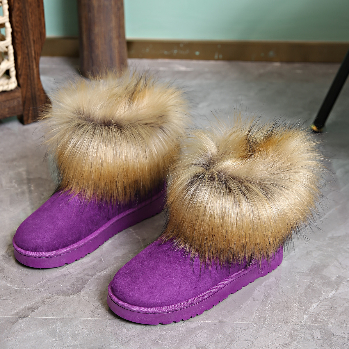 Женские зимние ботинки 2023, новые зимние хлопковые ботинки, модные противоскользящие ботинки, ботинки Mao Mao с плоской подошвой.