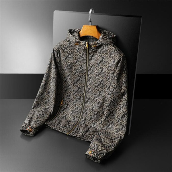 2023 Новый стиль, роскошная дизайнерская мужская куртка с капюшоном, осенне-зимний стиль, пальто с длинным рукавом, модная куртка на молнии с алфавитным принтом, дизайнерская куртка, азиатский размер M-5XL