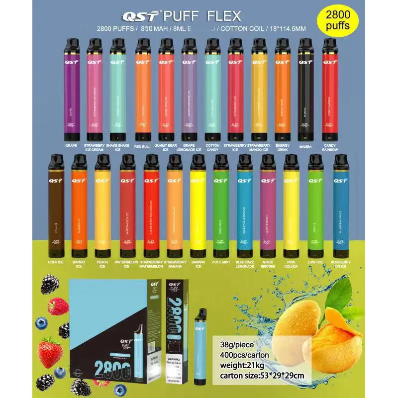 E Sigara Orijinal Bang Vape Orijinal QST Puff Flex 2800 Orijinal 850mAh 8ml 0% 2% 5% 5% Vapes Tek kullanımlık pufuuthorize 28 Sıcak Tatlar