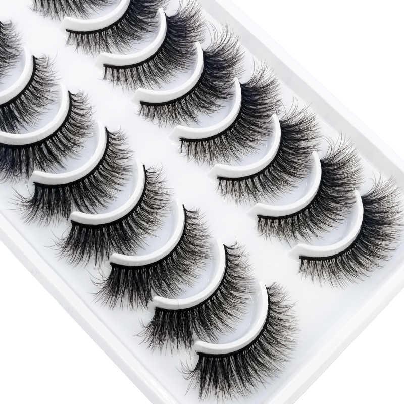 False Cils es 3D Faux Vison Faux Cils Naturel Messy Crisscross Cils Wispy Fluffy Faux cils Extension Maquillage des yeux faux cils Z0428