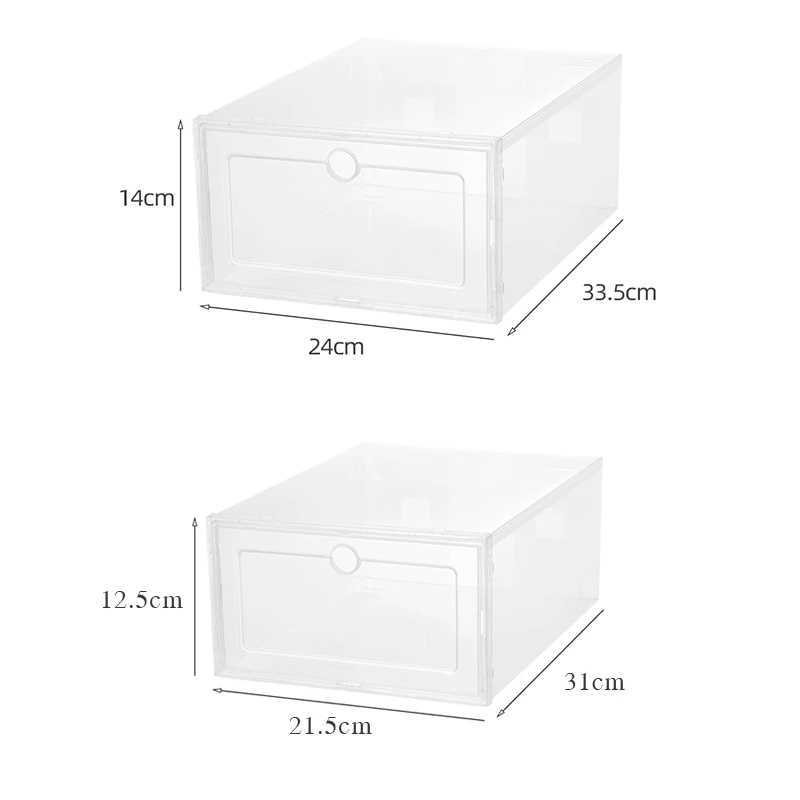 Storage Bins Foldable s Thickened Transparent Drawer Case Plastic Boxes Box Organizer Stackable Shoebox W0428