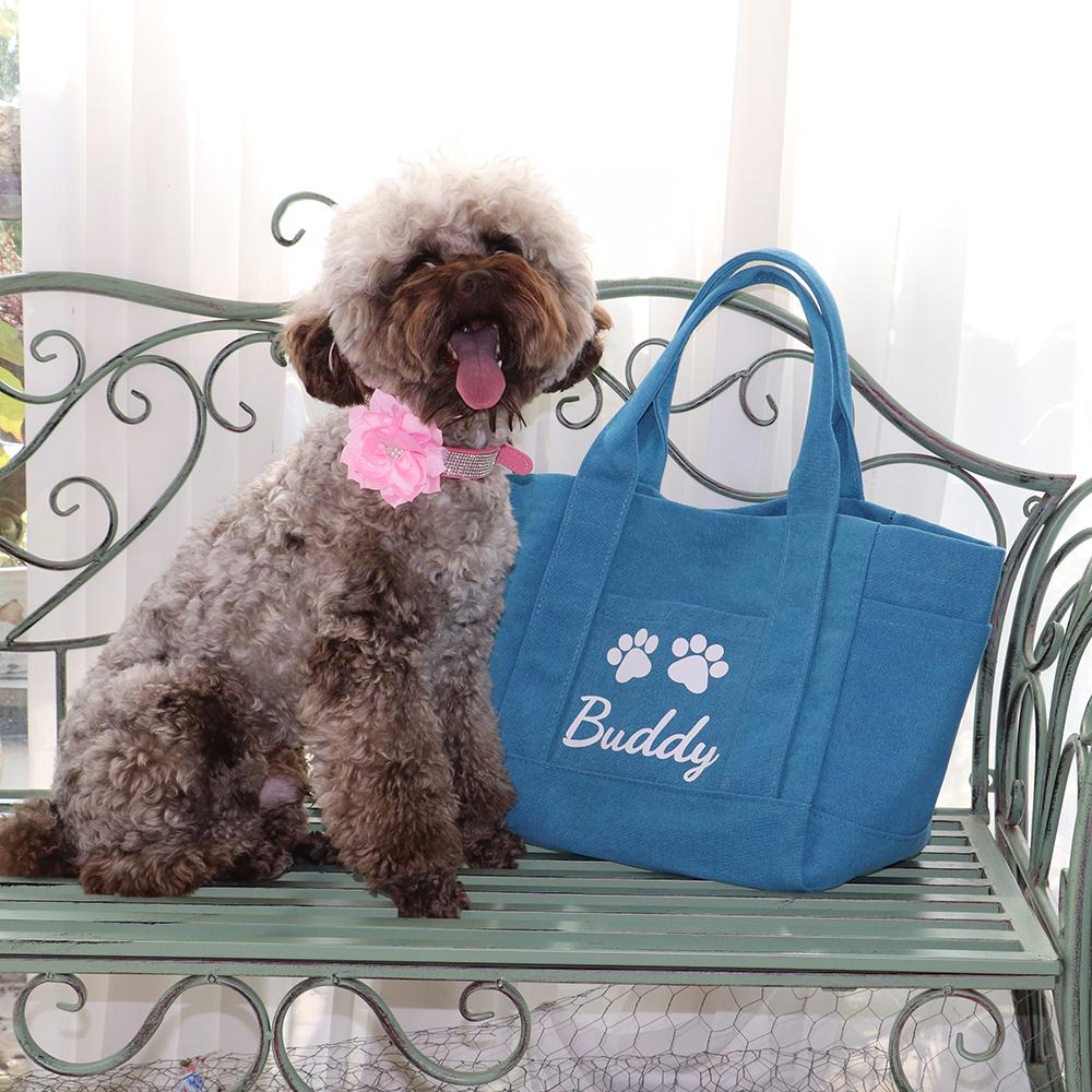 Персонализированная сумка-тоут для собак, индивидуальная дорожная сумка для щенков, уличная дорожная сумка для лакомств, игрушек, товары для домашних животных, подарок для собак