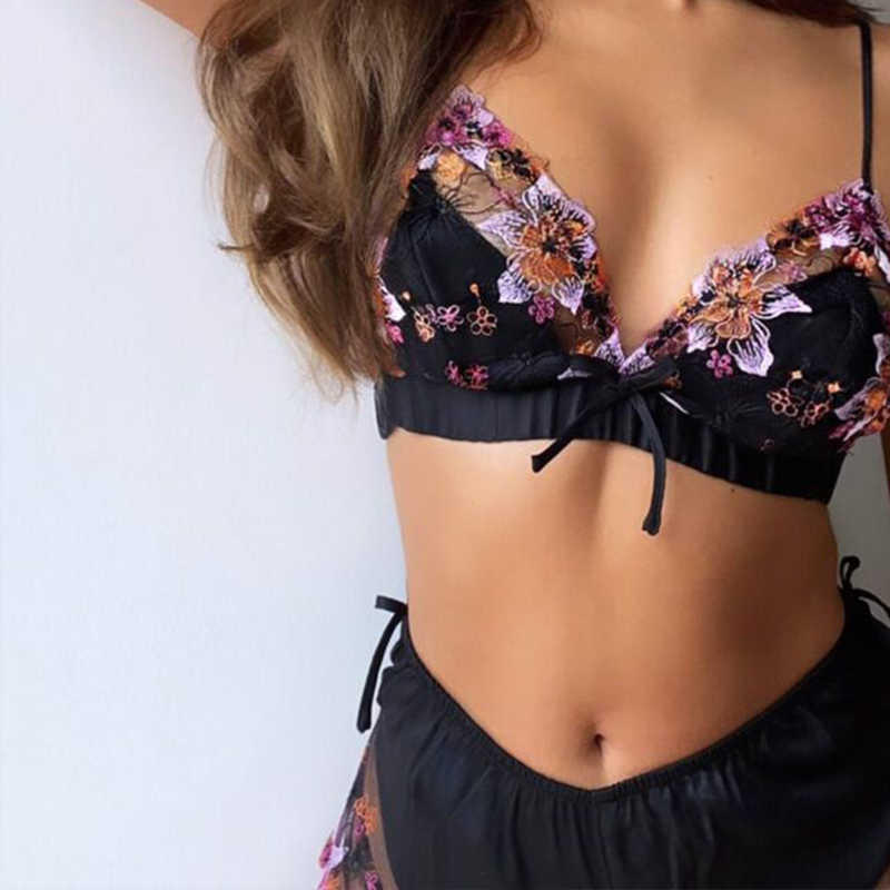 مجموعة مثيرة مجموعة التطريز الخلط للنساء للنساء مجموعة 2022 Sexit Sexy Sexy Set Lingerie اثنين من القطعة النساء اللطيفة مثيرة الملابس الداخلية p230428