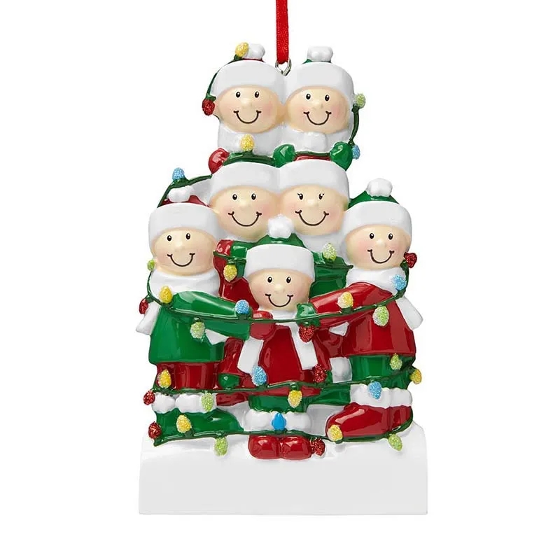Personalisierter Weihnachtsschmuck aus Kunstharz, neuer Weihnachtsanhänger, Familienname, Segen, Weihnachtsbaumschmuck, Raumdekoration