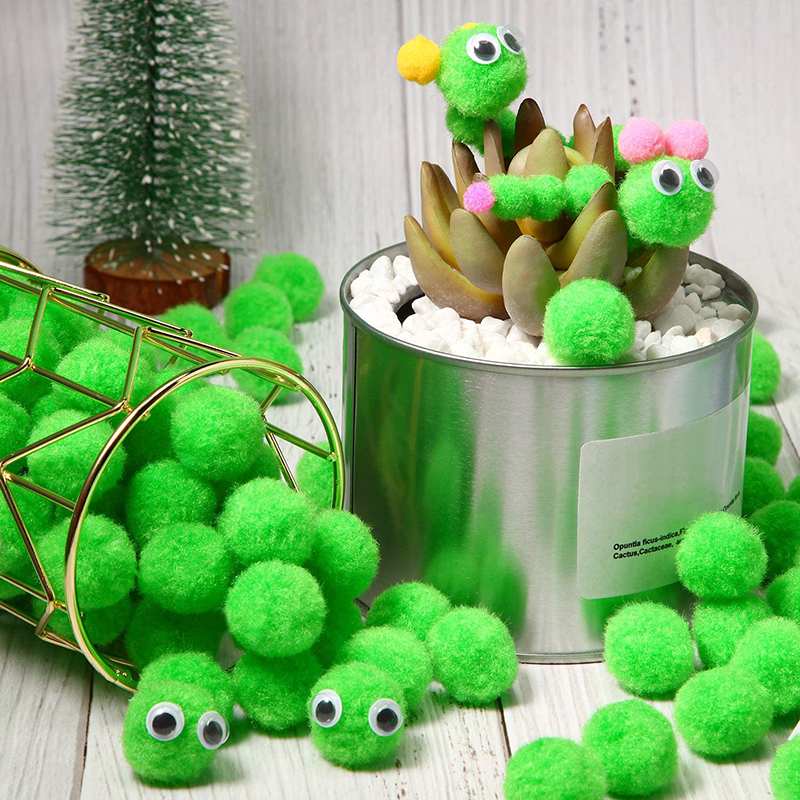 Pom Poms Crafts Balls For Diy Creative Pompoms Decorations Kids Christmas Project Hobby Supplies Party Holiday Decorations Green